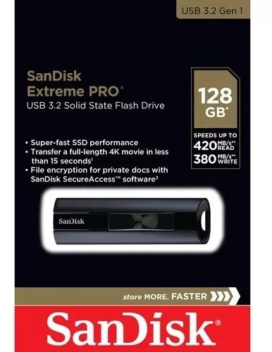 Memoria USB Sandisk Extreme Pro 128 GB 3.2 SSD