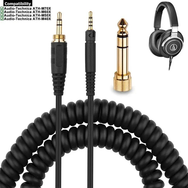 Cable Argollado De Audio Para Audio Technica Ath M40x M50x M60x