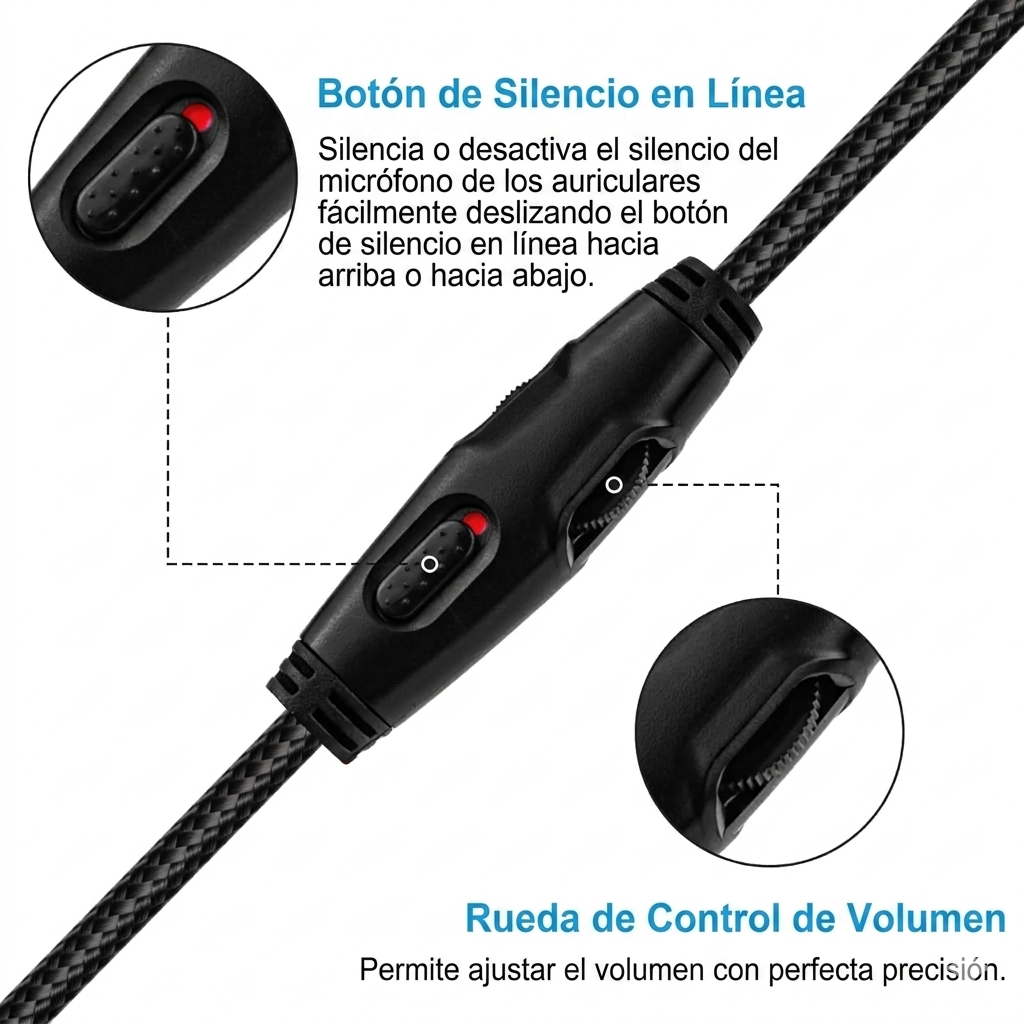 Cable De Audio Tipo Mix Para Audífonos HyperX Cloud 2 Alpha con silencio