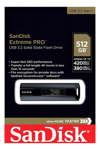 Pendrive Sandisk Extreme Pro 512 Gb Usb 3.2 420mb/s